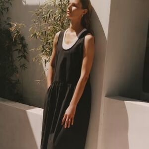 NWT Everlane Poplin Summer Dress Black M